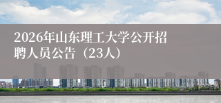 2026年山东理工大学公开招聘人员公告(23人)
