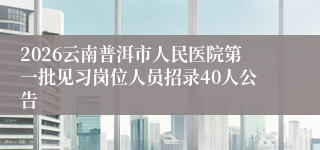 2026云南普洱市人民医院第一批见习岗位人员招录40人公告