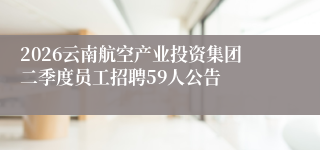2026云南航空产业投资集团二季度员工招聘59人公告
