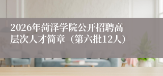 2026年菏泽学院公开招聘高层次人才简章(第六批12人)