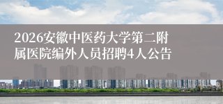 2026安徽中医药大学第二附属医院编外人员招聘4人公告