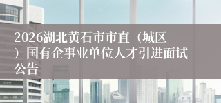 2026湖北黄石市市直(城区)国有企事业单位人才引进面试公告