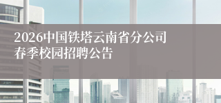 2026中国铁塔云南省分公司春季校园招聘公告