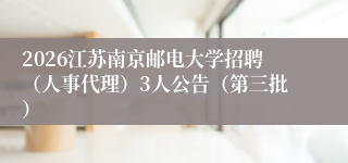 2026江苏南京邮电大学招聘(人事代理)3人公告(第三批)