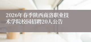 2026年春季陕西商洛职业技术学院校园招聘20人公告