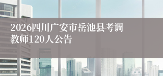 2026四川广安市岳池县考调教师120人公告