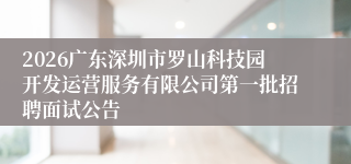 2026广东深圳市罗山科技园开发运营服务有限公司第一批招聘面试公告