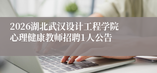 2026湖北武汉设计工程学院心理健康教师招聘1人公告