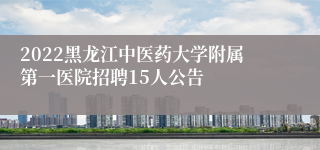 2022黑龙江中医药大学附属第一医院招聘15人公告