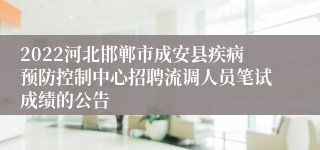 2022河北邯郸市成安县疾病预防控制中心招聘流调人员笔试成绩的公告