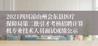 2021四川凉山州会东县医疗保障局第二批引才考核招聘计算机专业技术人员面试成绩公示