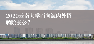 2020云南大学面向海内外招聘院长公告