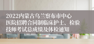 2022内蒙古乌兰察布市中心医院招聘合同制临床护士、检验技师考试总成绩及体检通知