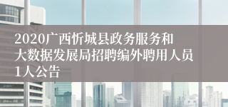 2020广西忻城县政务服务和大数据发展局招聘编外聘用人员1人公告