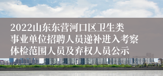 2022山东东营河口区卫生类事业单位招聘人员递补进入考察体检范围人员及弃权人员公示