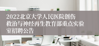 2022北京大学人民医院创伤救治与神经再生教育部重点实验室招聘公告