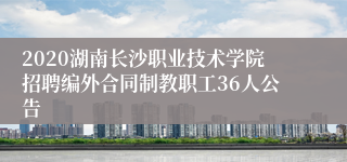 2020湖南长沙职业技术学院招聘编外合同制教职工36人公告