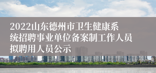2022山东德州市卫生健康系统招聘事业单位备案制工作人员拟聘用人员公示