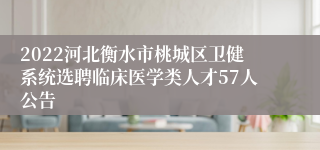 2022河北衡水市桃城区卫健系统选聘临床医学类人才57人公告