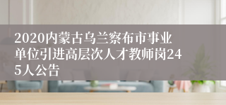 2020内蒙古乌兰察布市事业单位引进高层次人才教师岗245人公告