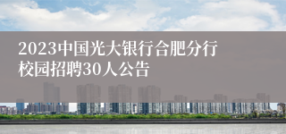 2023中国光大银行合肥分行校园招聘30人公告