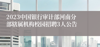 2023中国银行审计部河南分部辖属机构校园招聘3人公告
