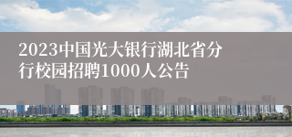 2023中国光大银行湖北省分行校园招聘1000人公告