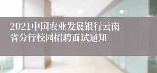 2021中国农业发展银行云南省分行校园招聘面试通知 