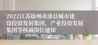 2022江苏徐州市沛县城市建设投资发展集团、产业投资发展集团等核减岗位通知