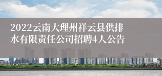 2022云南大理州祥云县供排水有限责任公司招聘4人公告