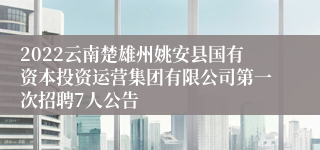 2022云南楚雄州姚安县国有资本投资运营集团有限公司第一次招聘7人公告