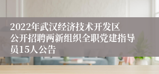 2022年武汉经济技术开发区公开招聘两新组织全职党建指导员15人公告