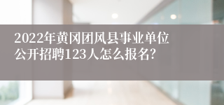 2022年黄冈团风县事业单位公开招聘123人怎么报名？