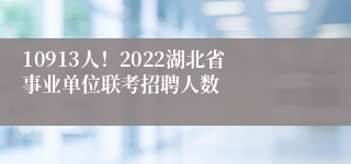 10913人!2022湖北省事业单位联考招聘人数