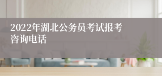 2022年湖北公务员考试报考咨询电话