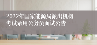2022年国家能源局派出机构考试录用公务员面试公告