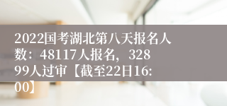 2022国考湖北第八天报名人数：48117人报名，32899人过审【截至22日16:00】