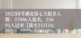 2022国考湖北第七天报名人数：37086人报名，23691人过审【截至21日16:00】