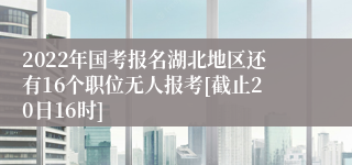 2022年国考报名湖北地区还有16个职位无人报考[截止20日16时]