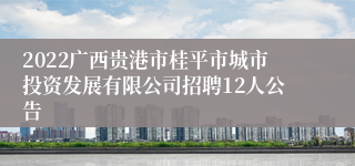 2022广西贵港市桂平市城市投资发展有限公司招聘12人公告