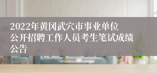 2022年黄冈武穴市事业单位公开招聘工作人员考生笔试成绩公告